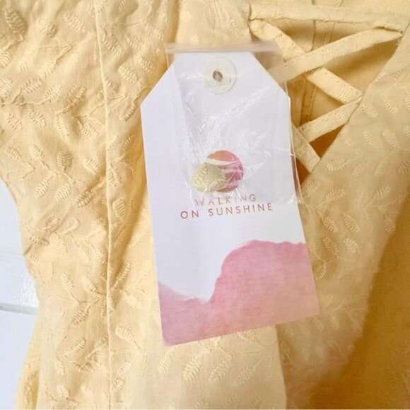 Walking on Sunshine Yellow Button Down Lined Fit and Flare Sundress - Picture 3 of 8